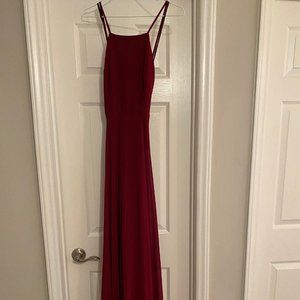 Lulu's Mythical Kind of Love Wine Red Maxi Dress